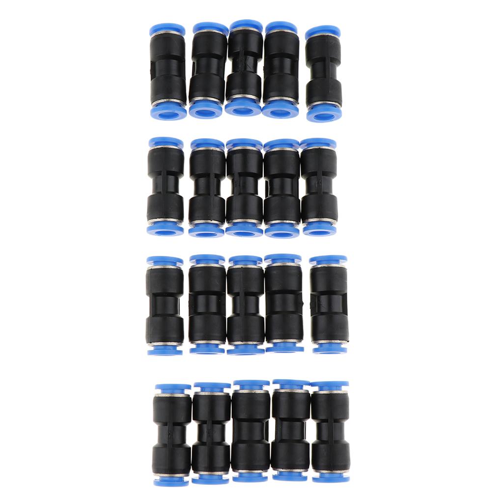 20 Pieces Push To Connect Fitting Pneumatic Straight Connector Air Tube 4mm