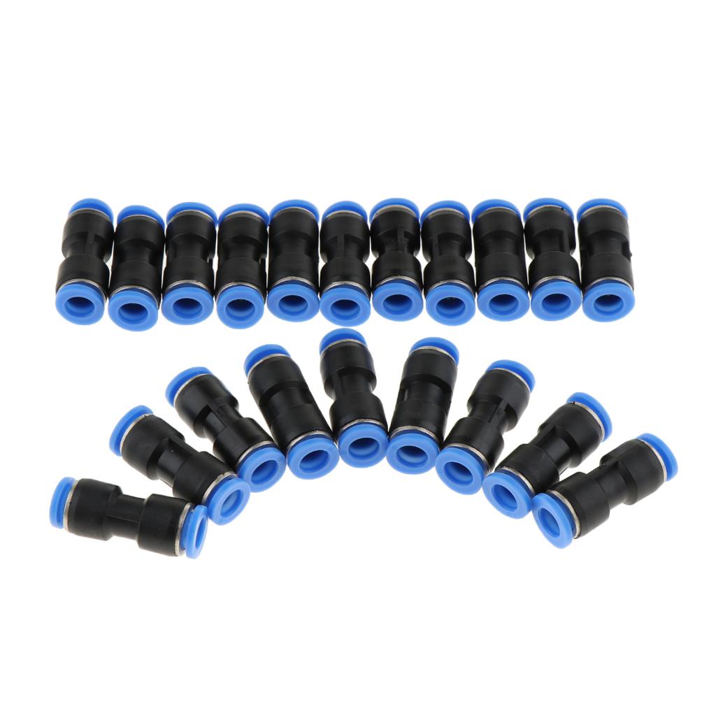 20 Pieces Push To Connect Fitting Pneumatic Straight Connector Air Tube 4mm