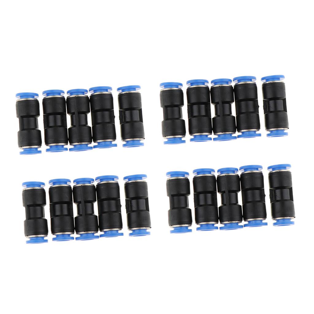 20 Pieces Push To Connect Fitting Pneumatic Straight Connector Air Tube 4mm