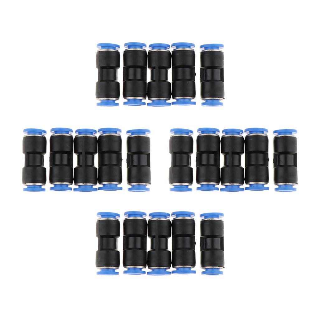 20 Pieces Push To Connect Fitting Pneumatic Straight Connector Air Tube 4mm