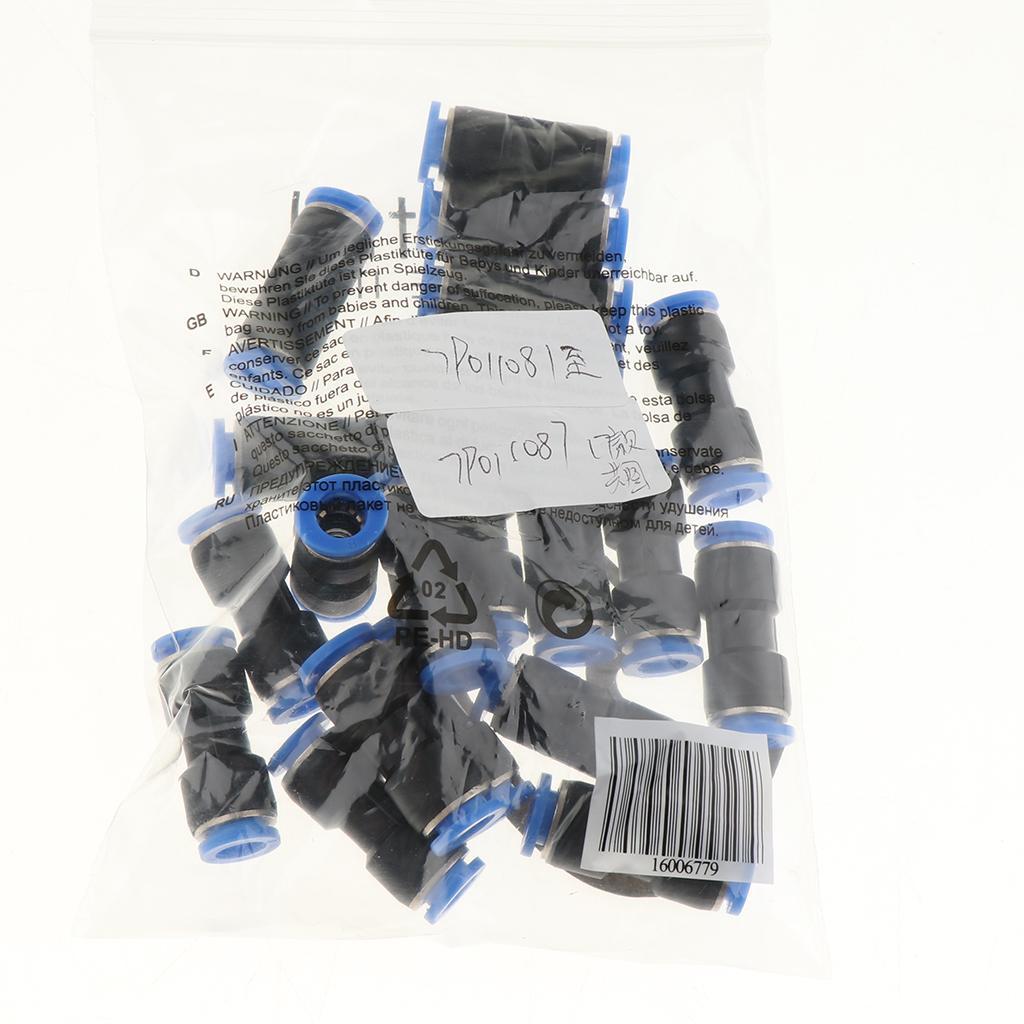 20 Pieces Push To Connect Fitting Pneumatic Straight Connector Air Tube 12mm