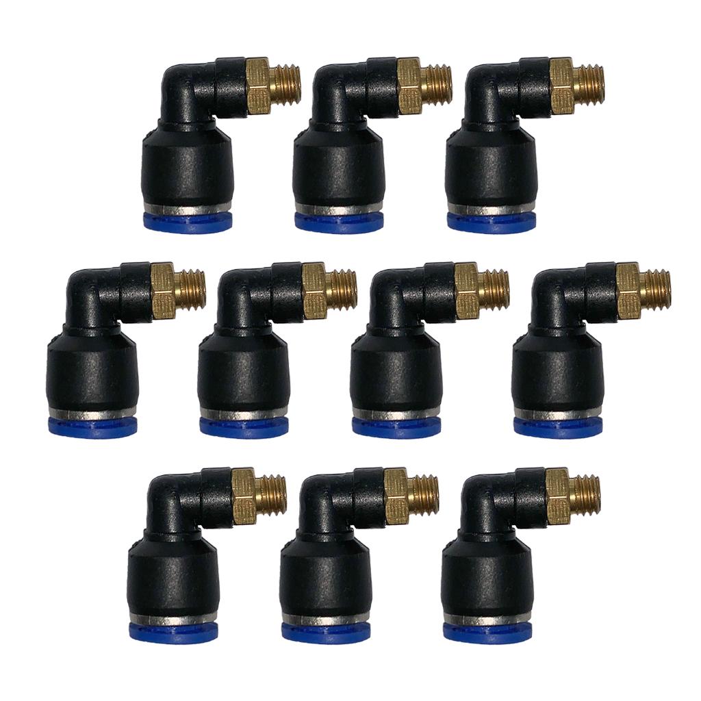 10Pcs Pneumatic 6mm Tube to Male Thread Elbow Connector Push In Fitting PL6-M6