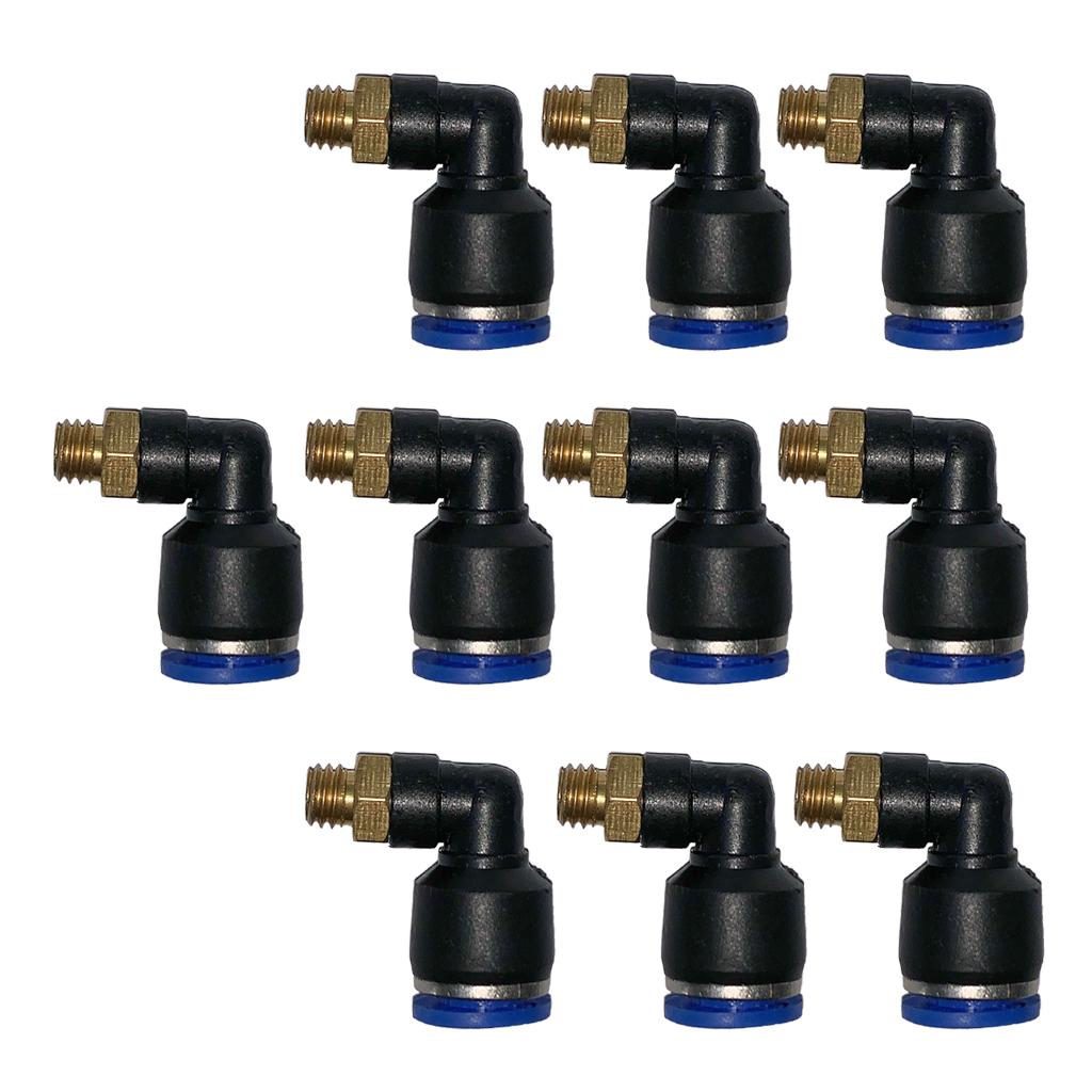 10Pcs Pneumatic 6mm Tube to Male Thread Elbow Connector Push In Fitting PL6-M6