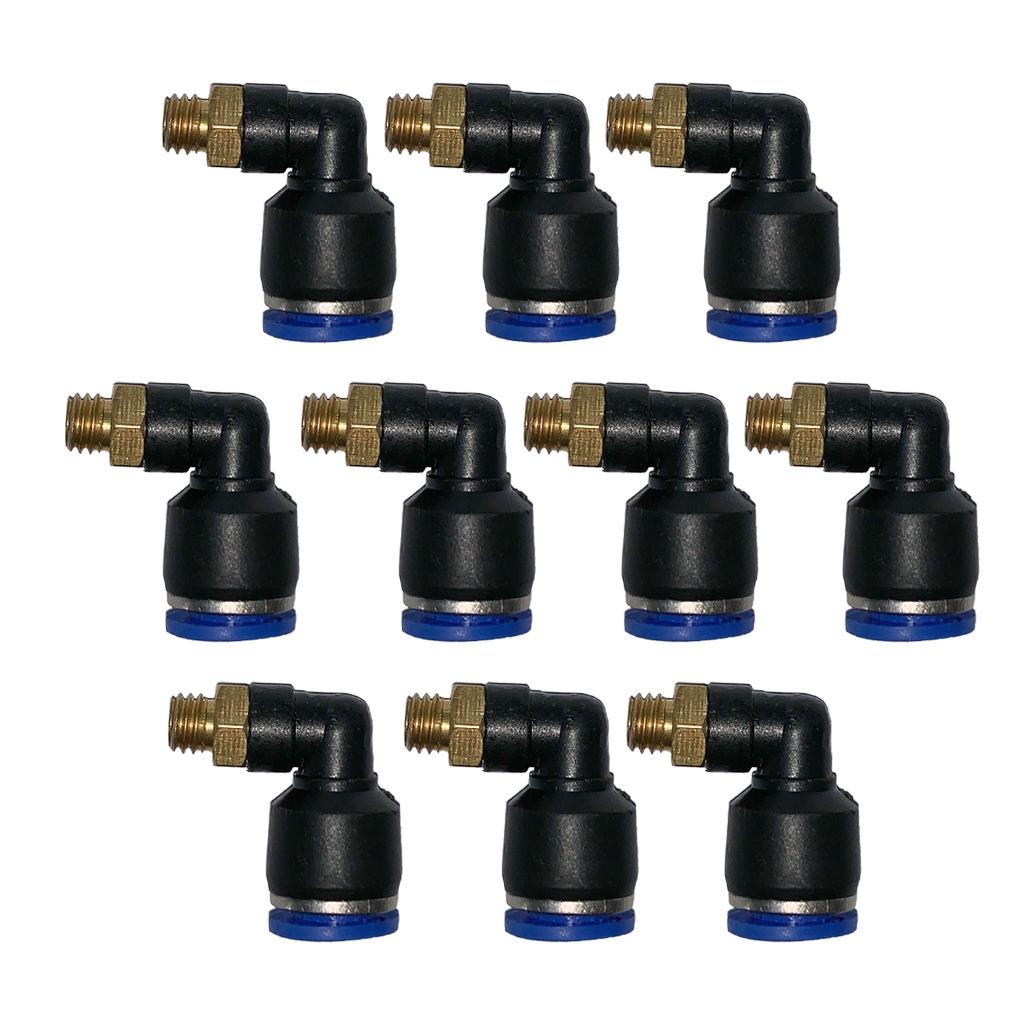 10Pcs Pneumatic 6mm Tube to Male Thread Elbow Connector Push In Fitting PL6-M5