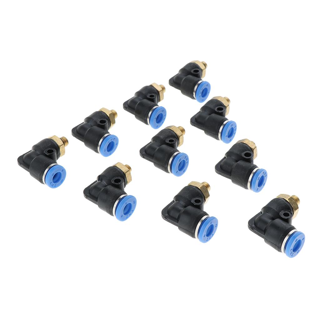 10Pcs Pneumatic 6mm Tube to Male Thread Elbow Connector Push In Fitting PL6-M5