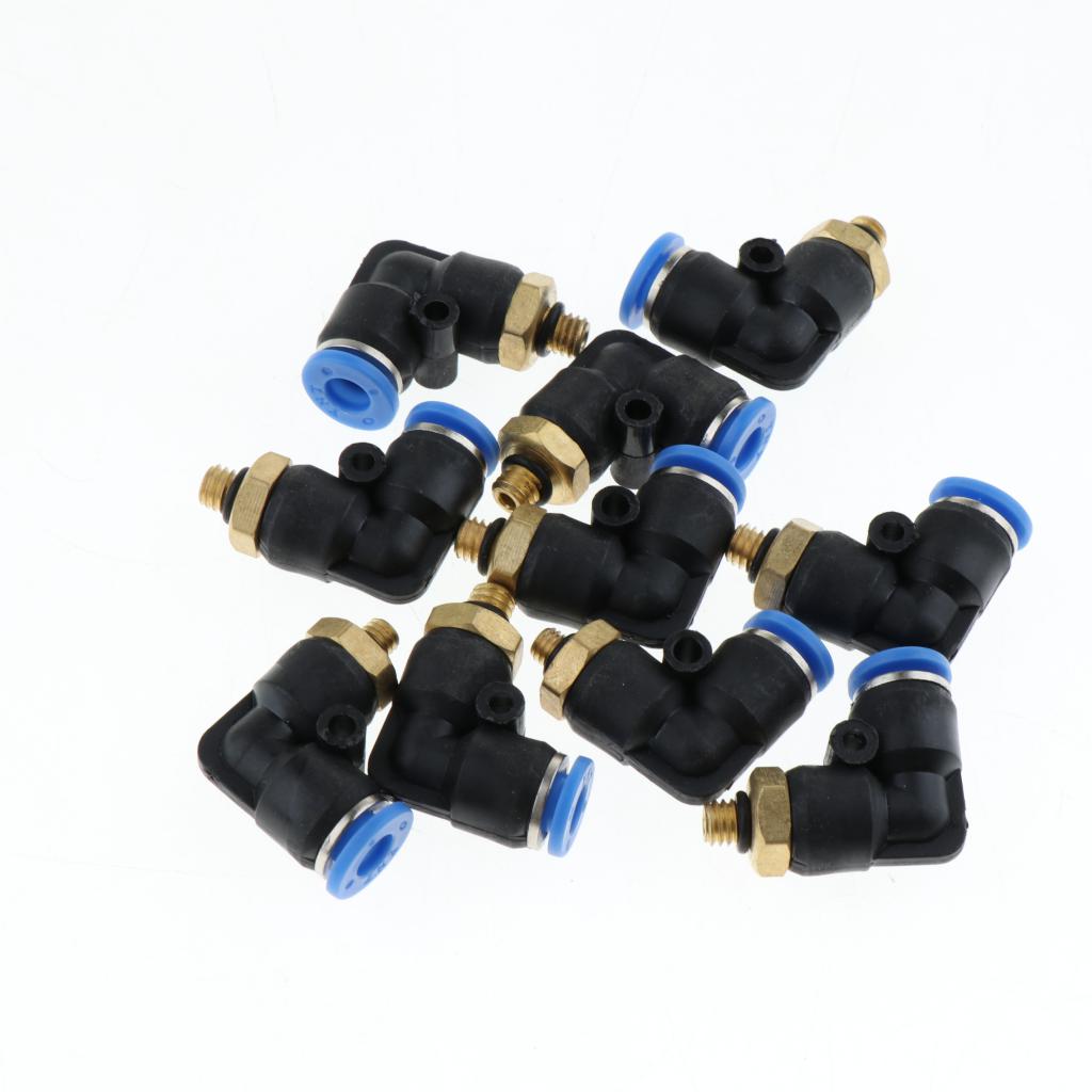 10Pcs Pneumatic 6mm Tube to Male Thread Elbow Connector Push In Fitting PL6-M5