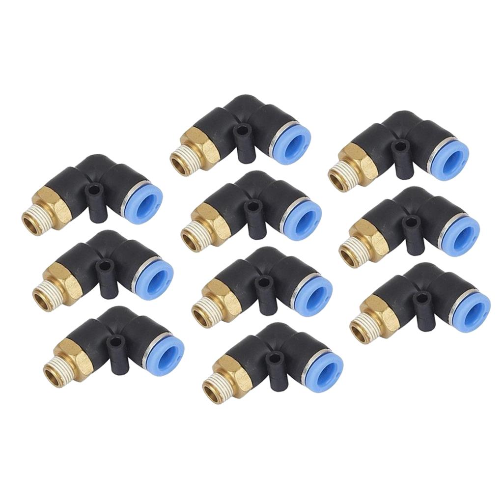 10Pcs Pneumatic 6mm Tube to Male Thread Elbow Connector Push In Fitting PL6-01