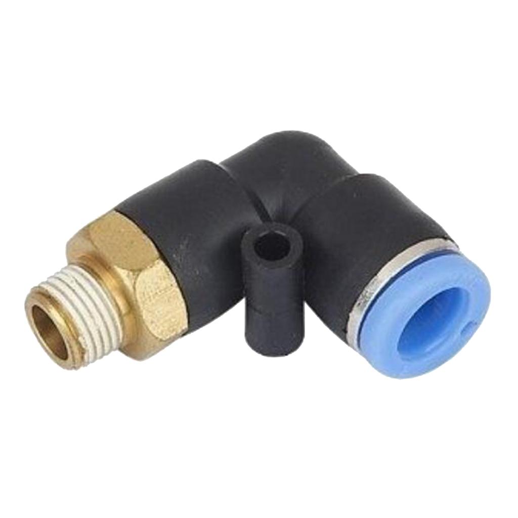 10Pcs Pneumatic 6mm Tube to Male Thread Elbow Connector Push In Fitting PL6-01