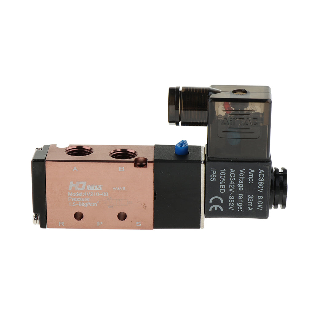 5 Way 2 Position Pneumatic Air Solenoid Valve 4V210-08 AC380V