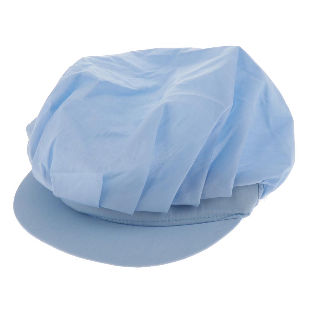 Cook Adjustable Men Women Kitchen Baker Chef Elastic Cap Hat Catering Sky Blue A