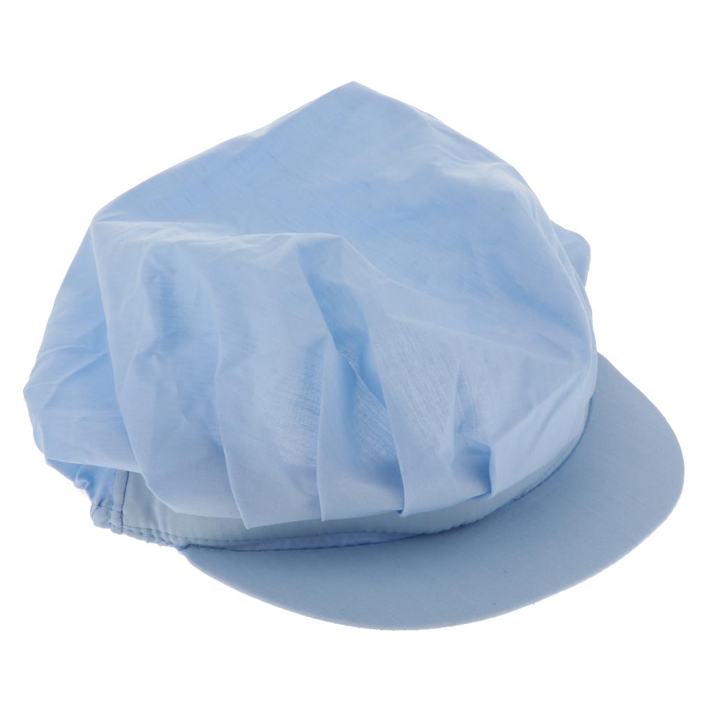 Cook Adjustable Men Women Kitchen Baker Chef Elastic Cap Hat Catering Sky Blue A