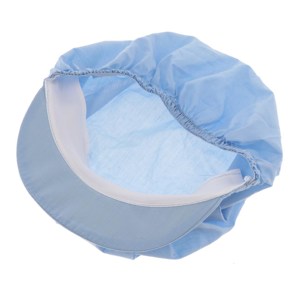Cook Adjustable Men Women Kitchen Baker Chef Elastic Cap Hat Catering Sky Blue A