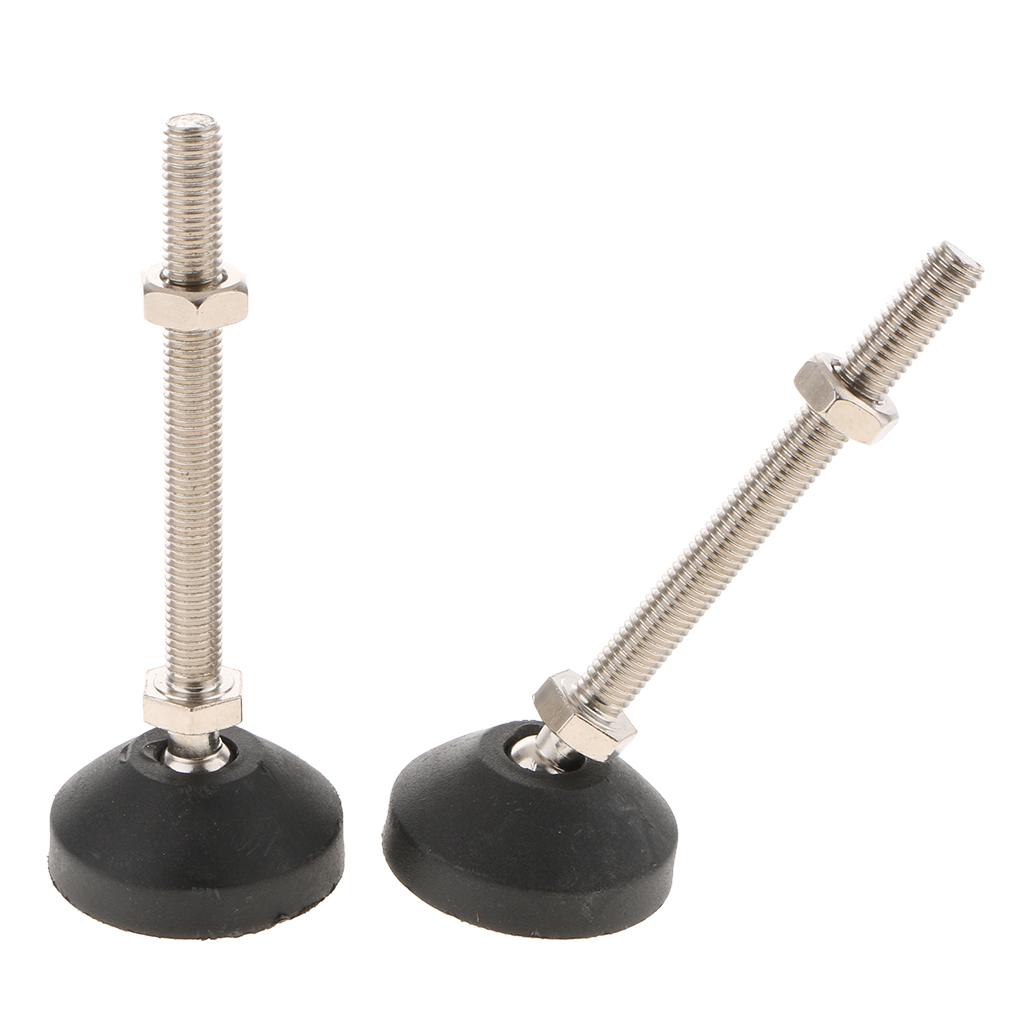 2PCS Unwired Swivel Adjustable Furniture Leveler Leveling Feet 50mm-M10x80