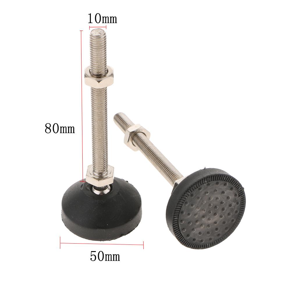 2PCS Unwired Swivel Adjustable Furniture Leveler Leveling Feet 50mm-M10x80