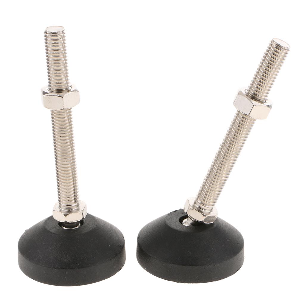 2PCS Unwired Swivel Adjustable Furniture Leveler Leveling Feet 60mm-M12x150