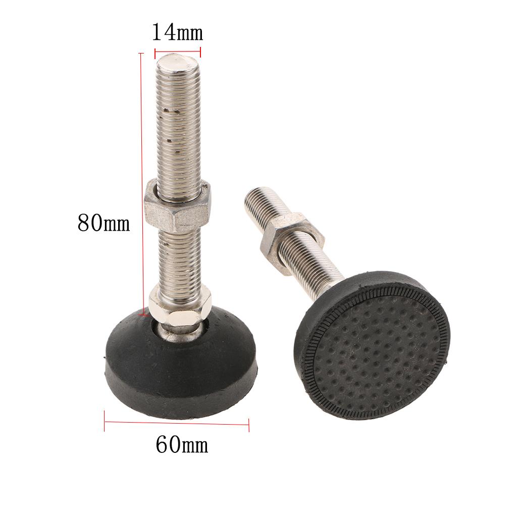 2PCS Unwired Swivel Adjustable Furniture Leveler Leveling Feet 60mm-M14x80