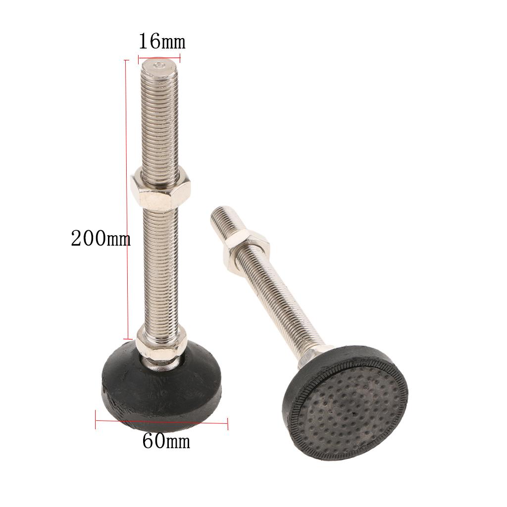 2PCS Unwired Swivel Adjustable Furniture Leveler Leveling Feet 60mm-M16x200