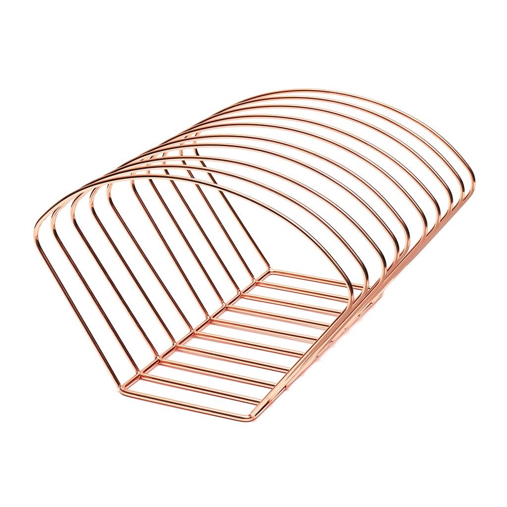 Metal Bookshelf Magazine Book Stand Rack Holder, Desktop Organizer Rose Gold