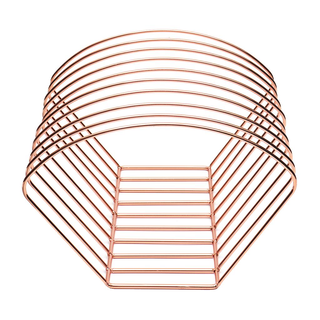 Metal Bookshelf Magazine Book Stand Rack Holder, Desktop Organizer Rose Gold