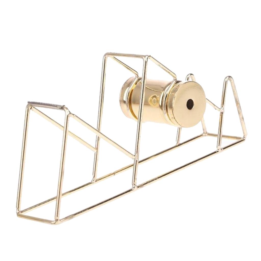 Stationery Metal Tape Holder Wire Metal Tape Cutter Office Tape Dispenser A Gold