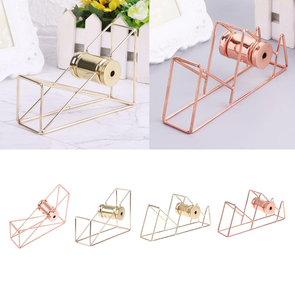 Stationery Metal Tape Holder Wire Metal Tape Cutter Office Tape Dispenser A Gold