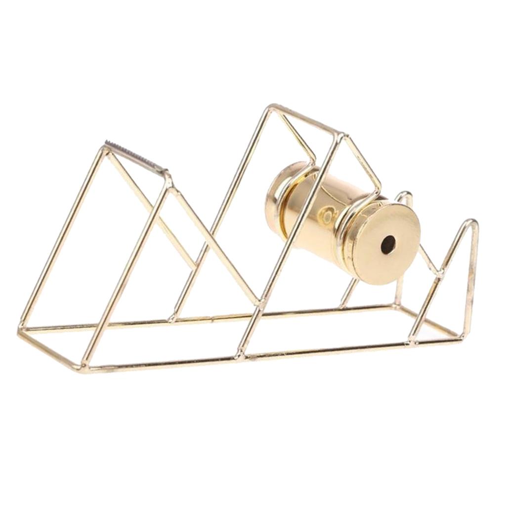 Stationery Metal Tape Holder Wire Metal Tape Cutter Office Tape Dispenser A Gold