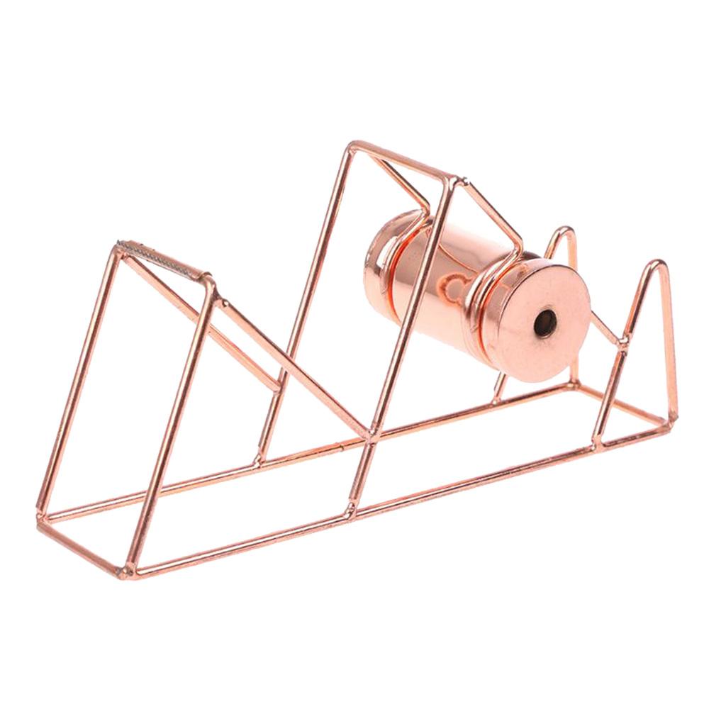 Stationery Metal Tape Holder Wire Metal Tape Cutter Office Tape Dispenser A Rose Gold