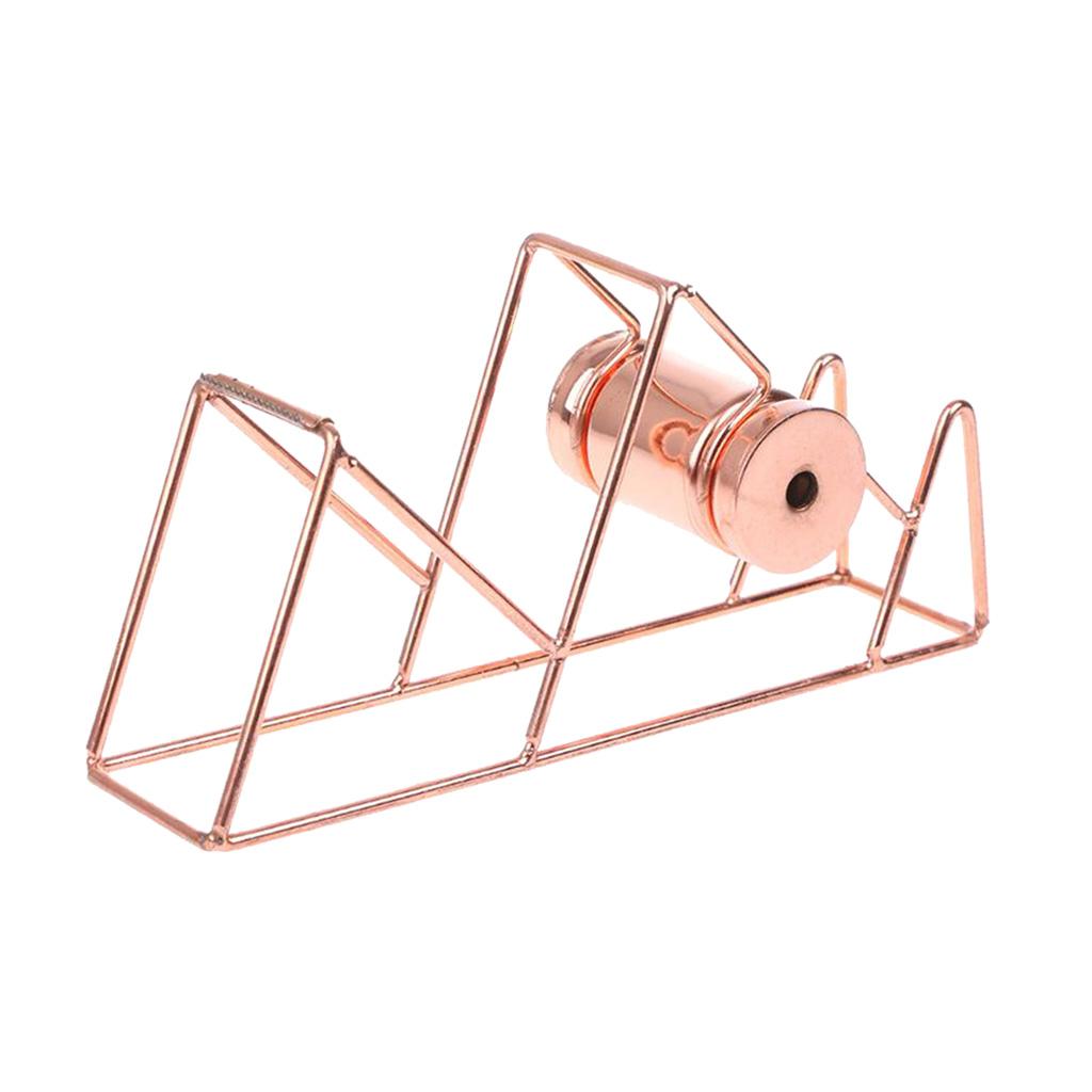 Stationery Metal Tape Holder Wire Metal Tape Cutter Office Tape Dispenser A Rose Gold