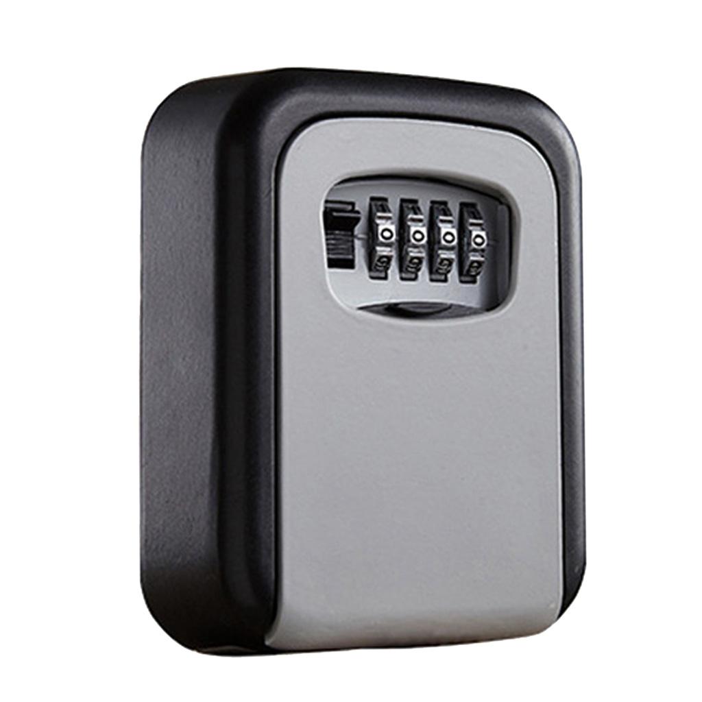 Outdoor Wall Mounted Safe Key Box with Lock & Waterproof Home Grey