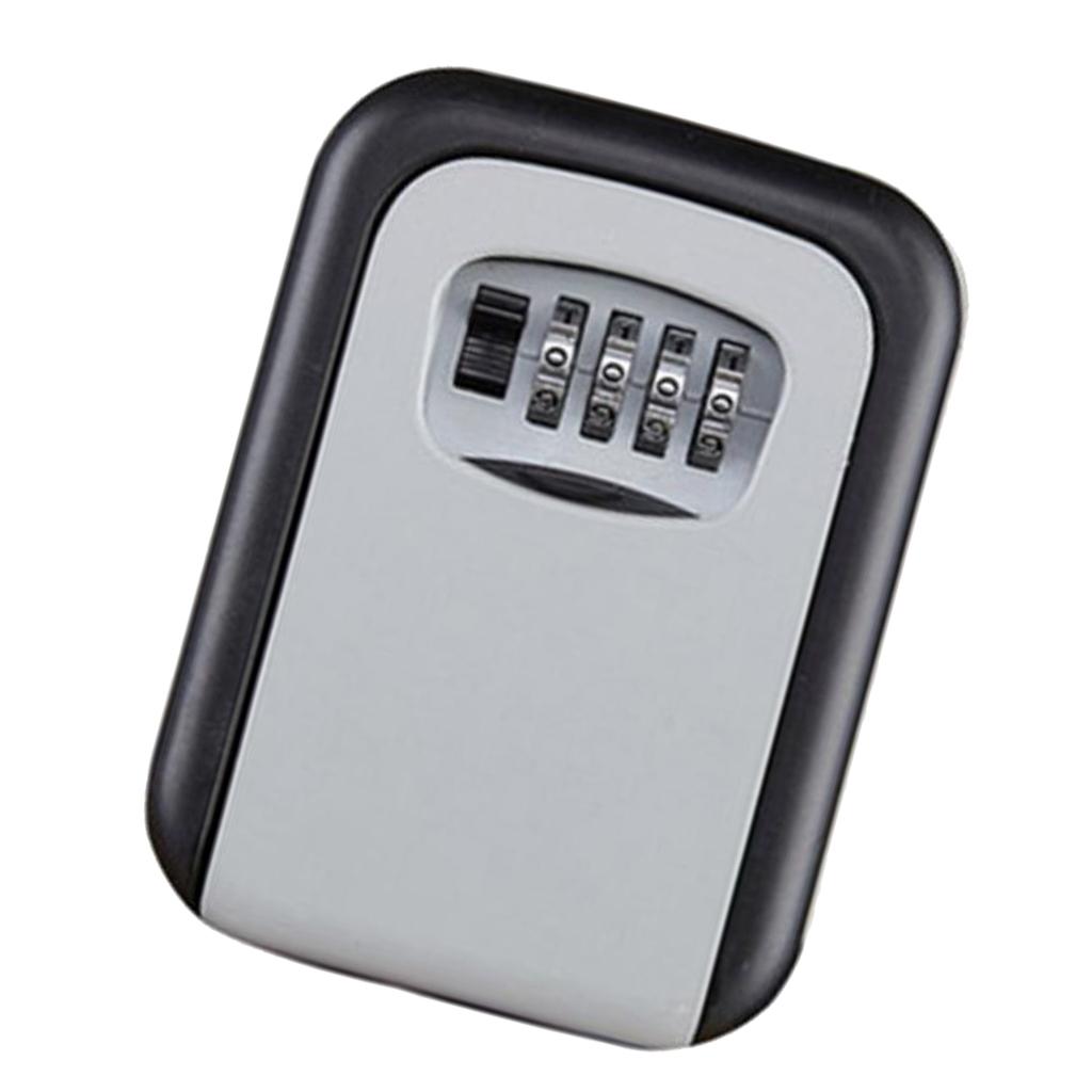 Outdoor Wall Mounted Safe Key Box with Lock & Waterproof Home Grey