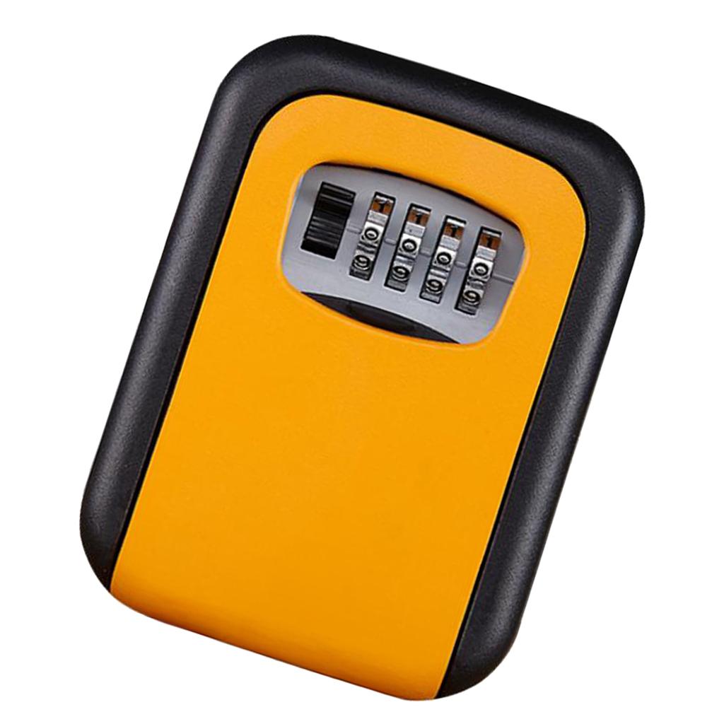 Outdoor Wall Mounted Safe Key Box with Lock & Waterproof Home Orange