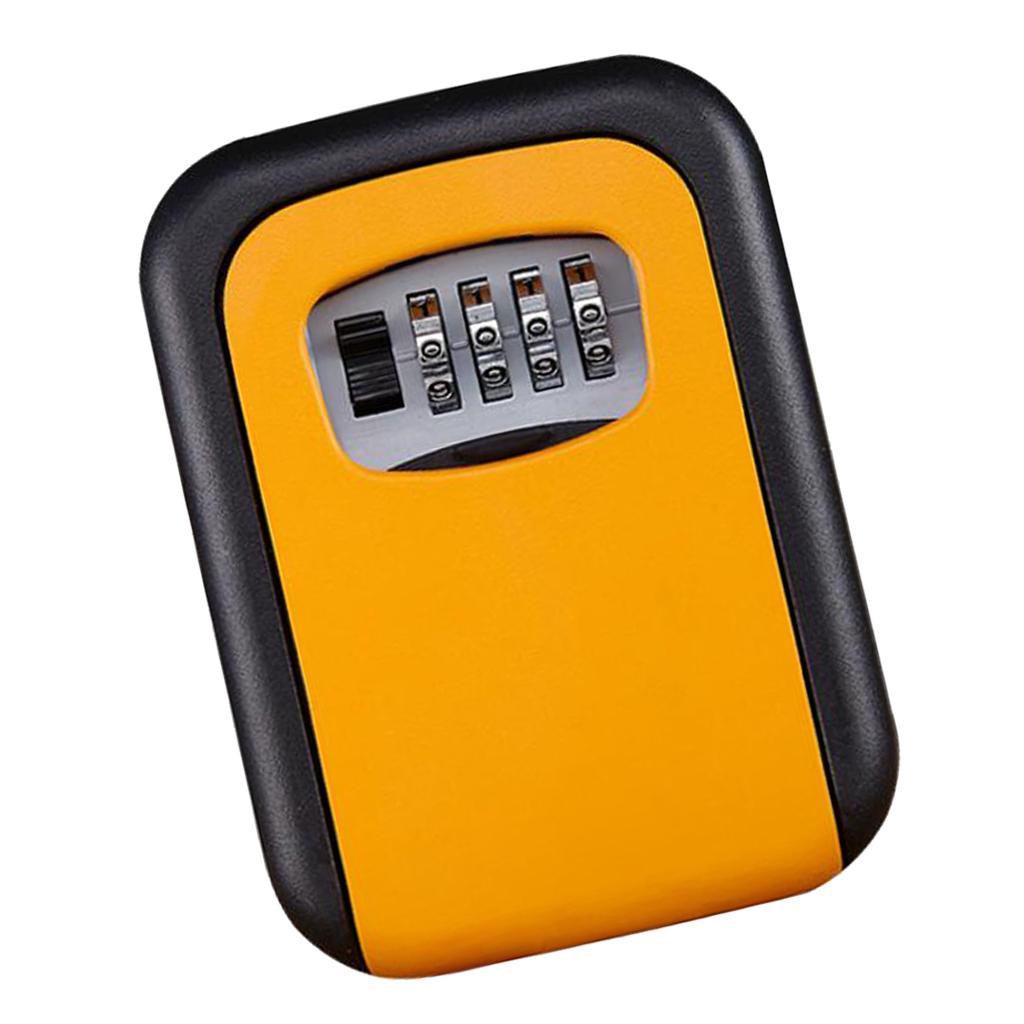 Outdoor Wall Mounted Safe Key Box with Lock & Waterproof Home Orange