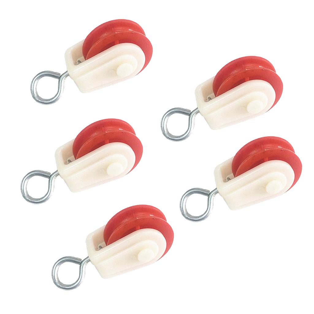 5pieces Single Wheel Pulley Block Swivel Rope Sheave Eye  Type1