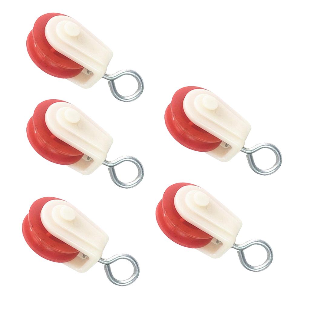 5pieces Single Wheel Pulley Block Swivel Rope Sheave Eye  Type1