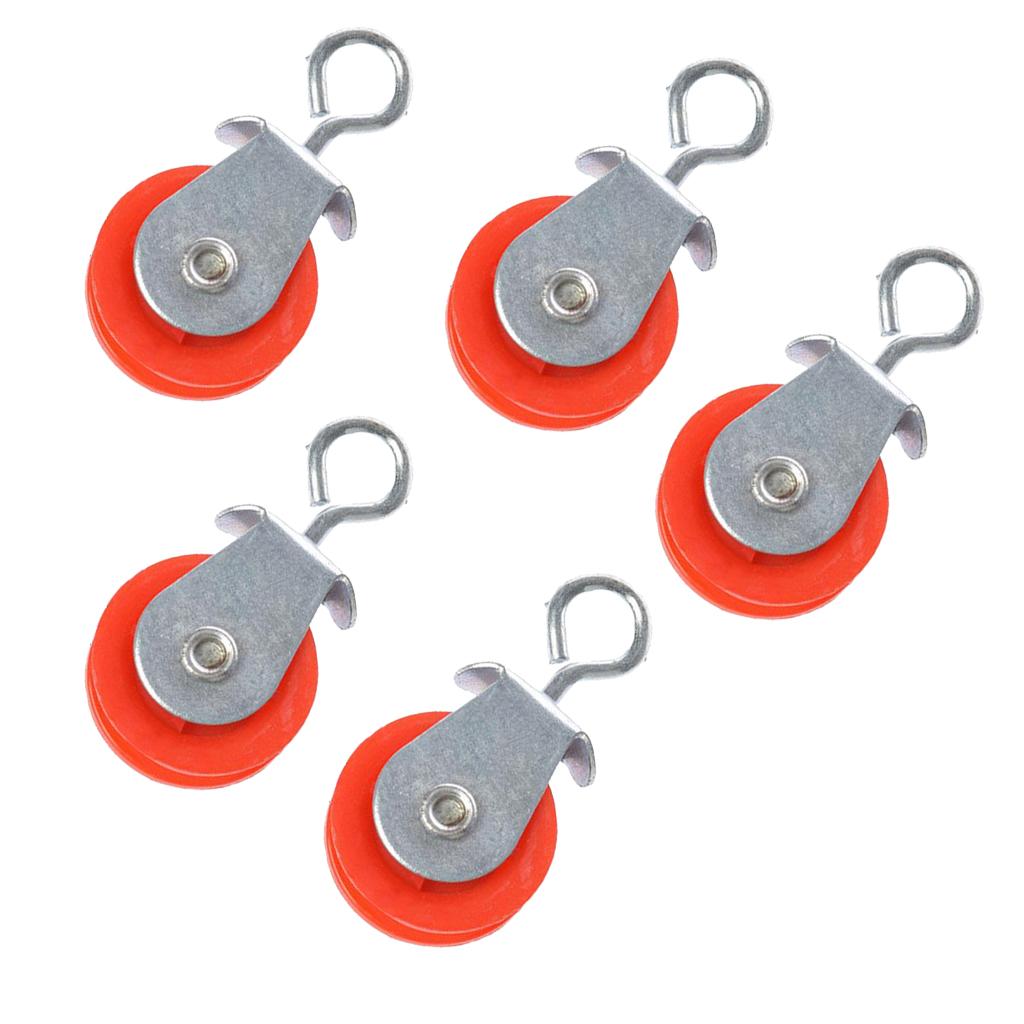 5pieces Single Wheel Pulley Block Swivel Rope Sheave Eye  Type2