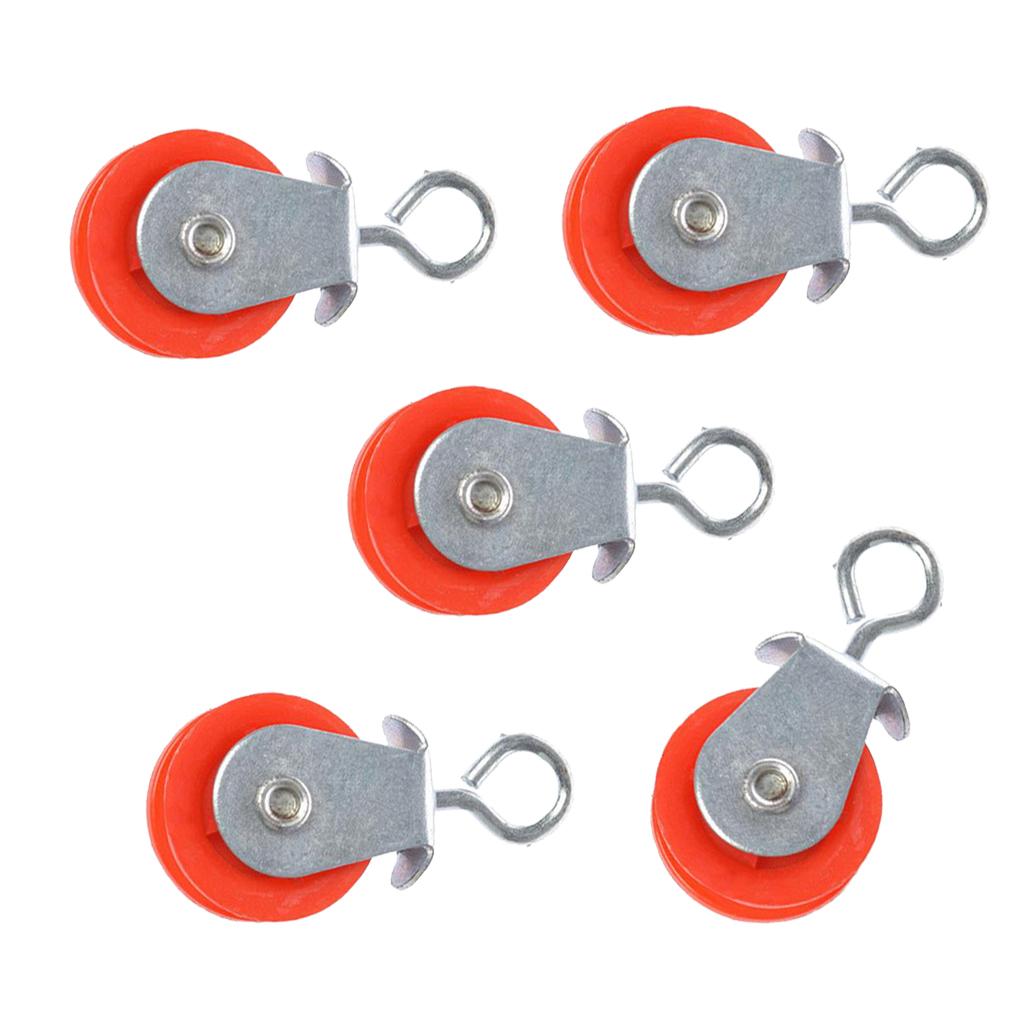 5pieces Single Wheel Pulley Block Swivel Rope Sheave Eye  Type2