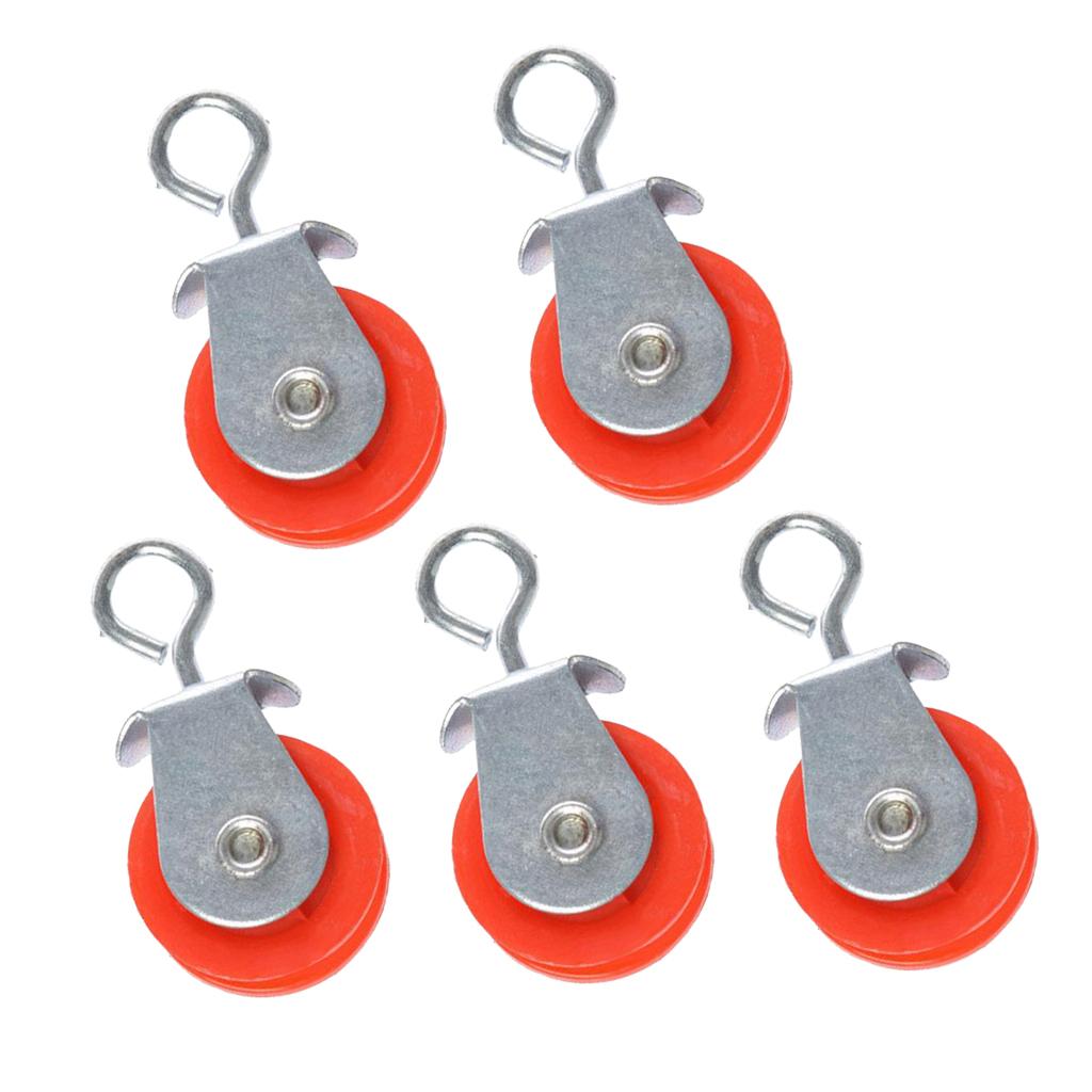 5pieces Single Wheel Pulley Block Swivel Rope Sheave Eye  Type2