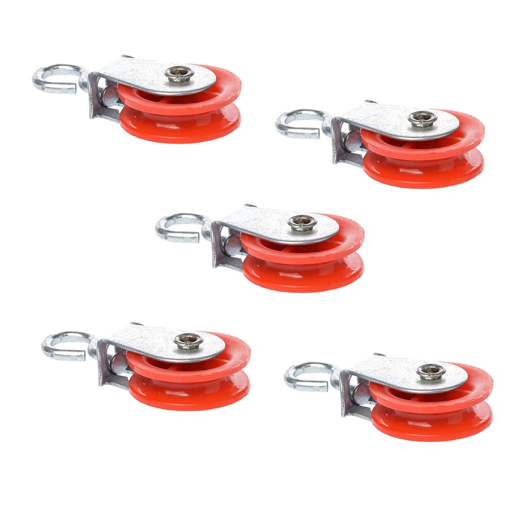 5pieces Single Wheel Pulley Block Swivel Rope Sheave Eye  Type2