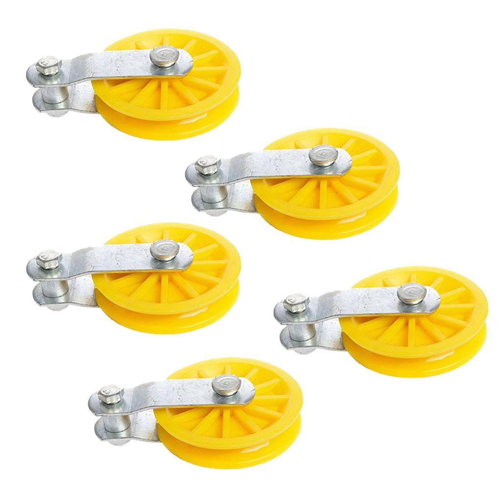 5pieces Single Wheel Pulley Block Swivel Rope Sheave Eye  Type3