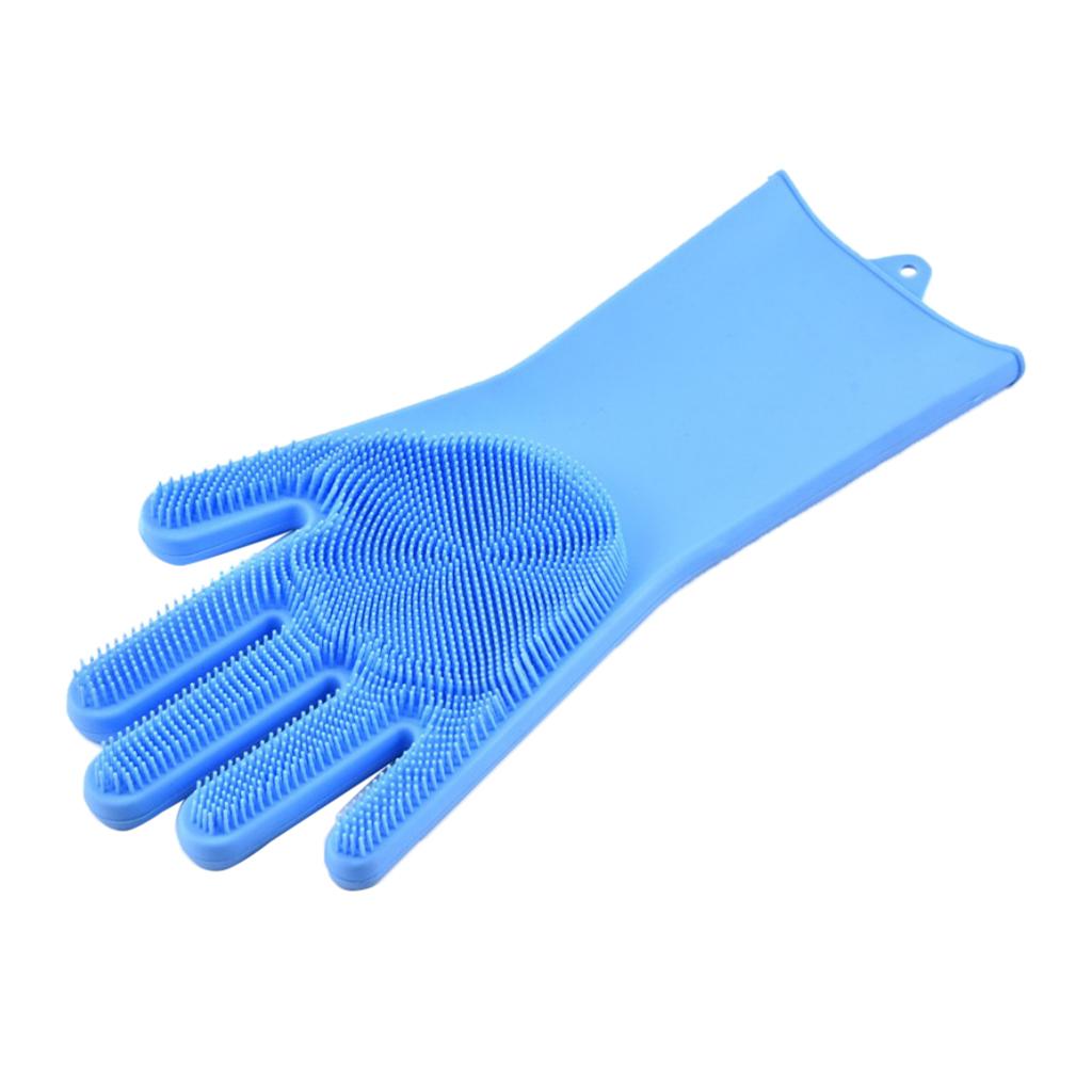 Silicone Dish Washing Cleaning Dishwashing Gloves Scrubber Household Kitchen, Heat Resistant