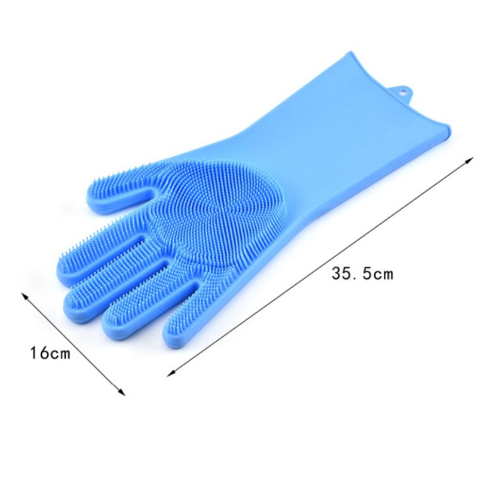 Silicone Dish Washing Cleaning Dishwashing Gloves Scrubber Household Kitchen, Heat Resistant