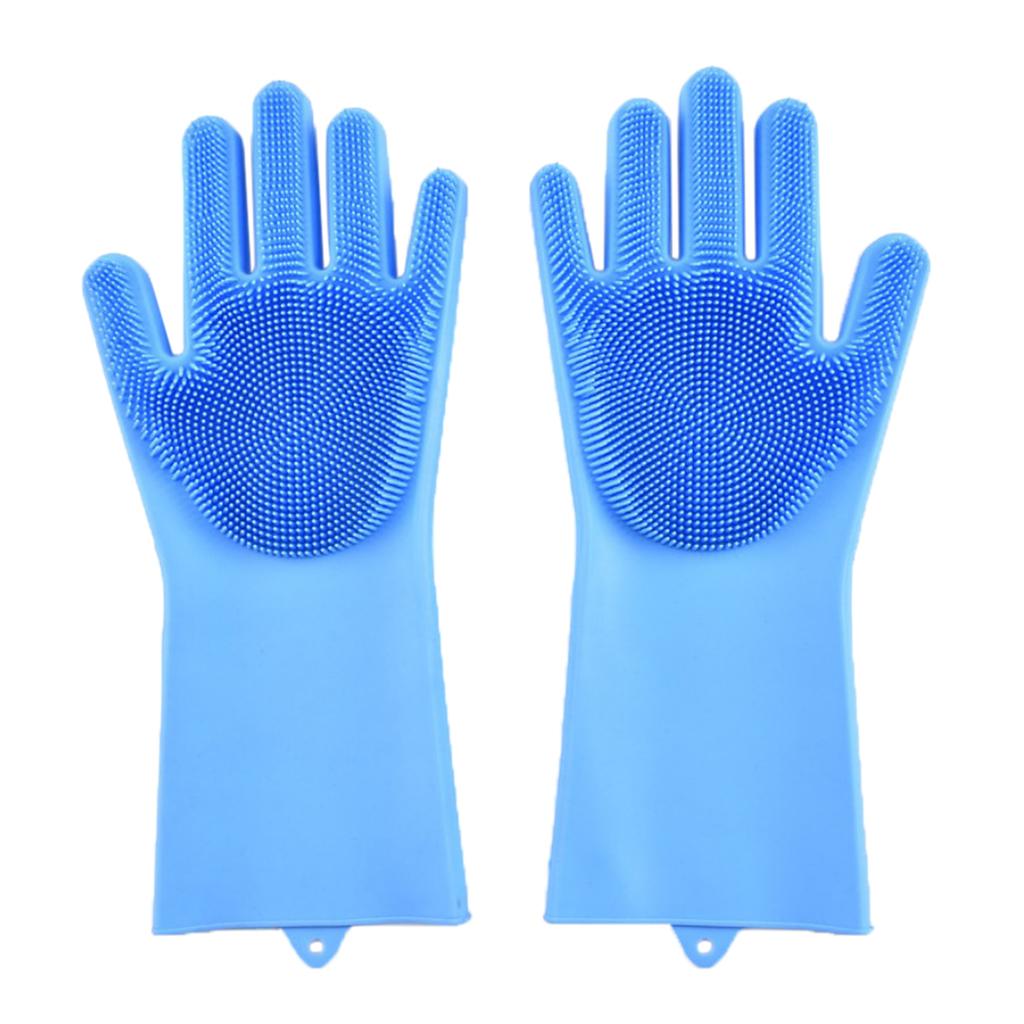 Silicone Dish Washing Cleaning Dishwashing Gloves Scrubber Household Kitchen, Heat Resistant