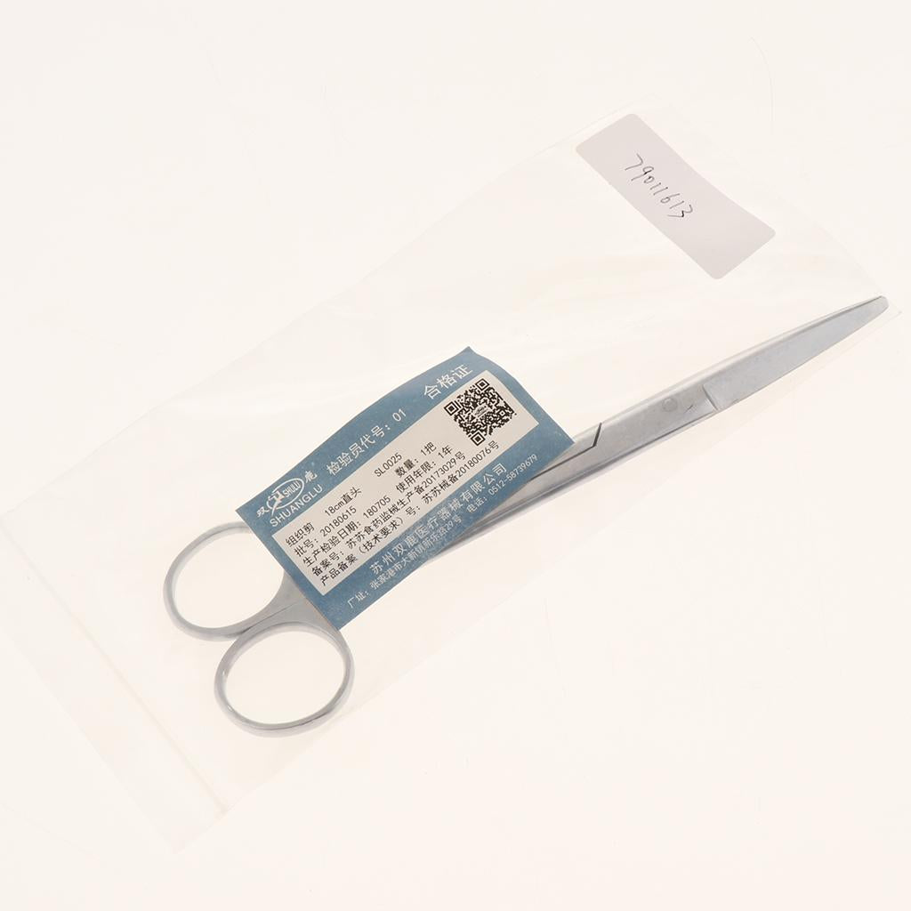 Stainless Steel Beauty Mustache Eyebrow Scissors 18cm Straight Round