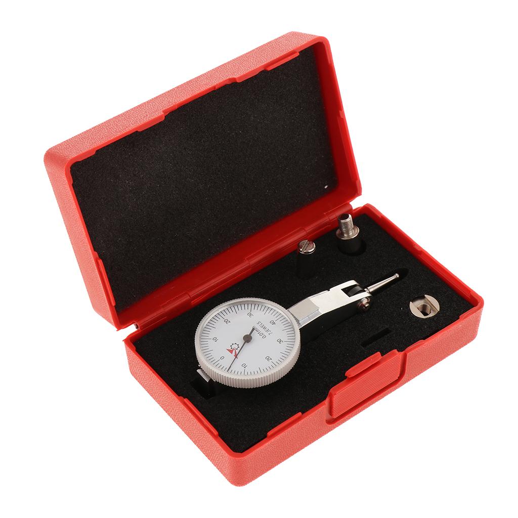 Precise Lever Dial Test Indicator Gauge Meter Measuring Tool 0-0.8mm, 0.01mm with Storage Case