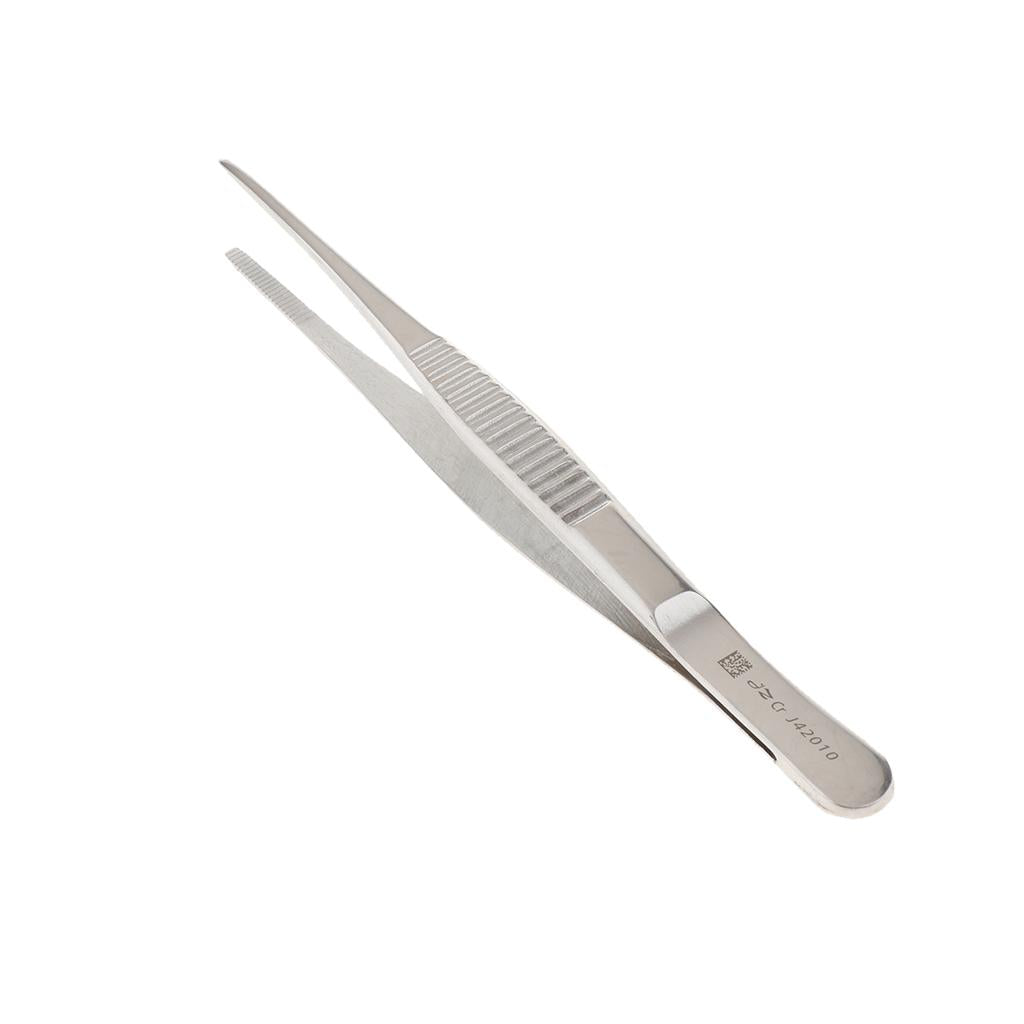 Long Stainless Steel Straight Tweezers for Detailed Work 12.5cm Length A