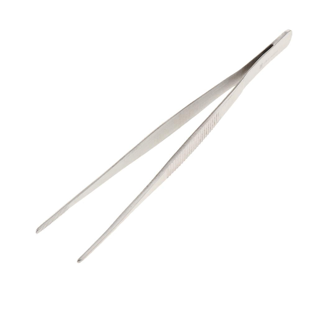 Long Stainless Steel Straight Tweezers for Detailed Work 20cm Length A