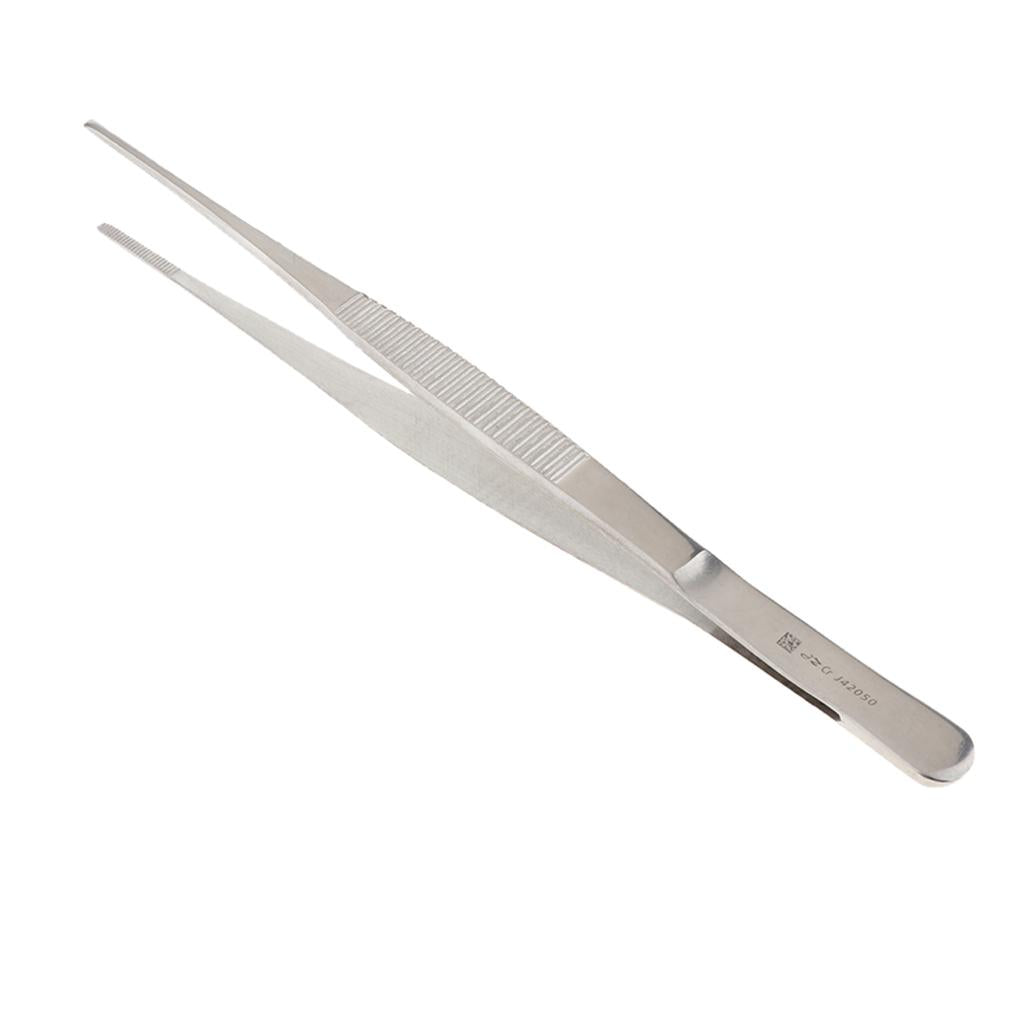 Long Stainless Steel Straight Tweezers for Detailed Work 20cm Length A