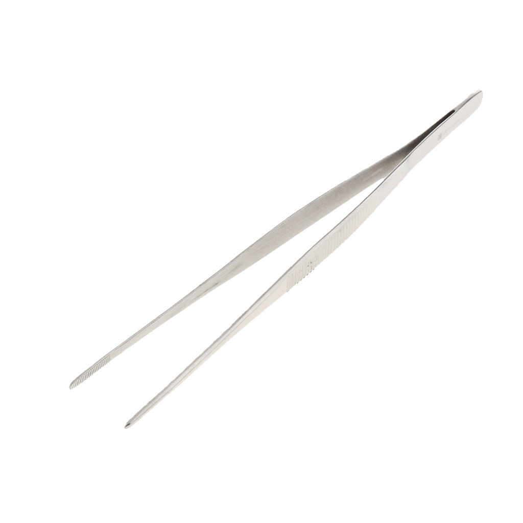 Long Stainless Steel Straight Tweezers for Detailed Work 25cm Length A