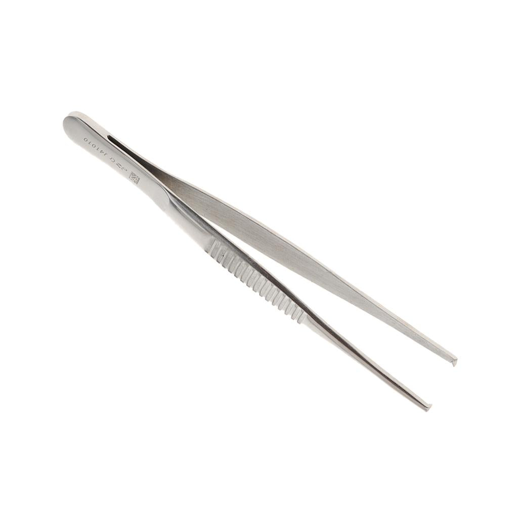 Long Stainless Steel Straight Tweezers for Detailed Work 12.5cm Length B