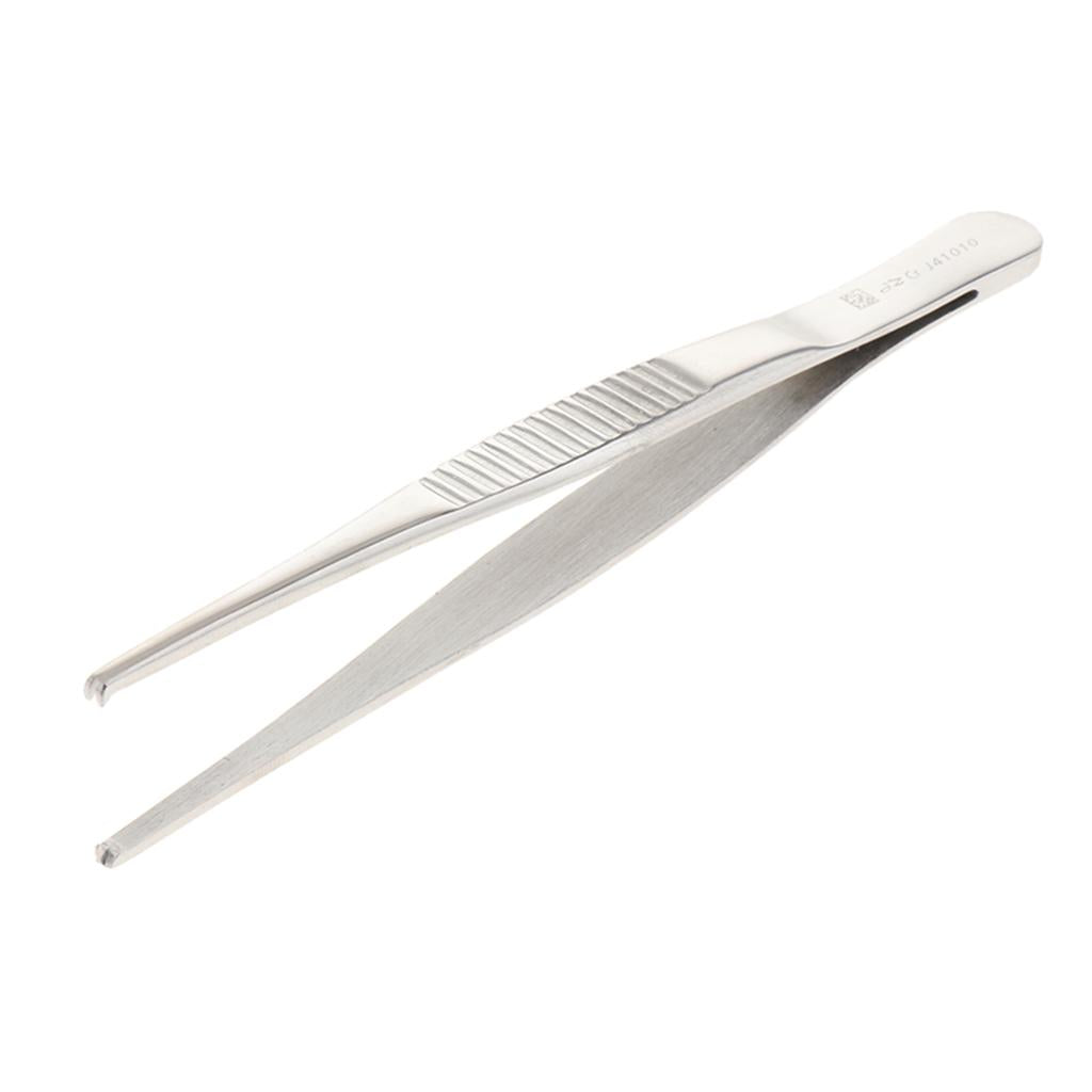 Long Stainless Steel Straight Tweezers for Detailed Work 12.5cm Length B